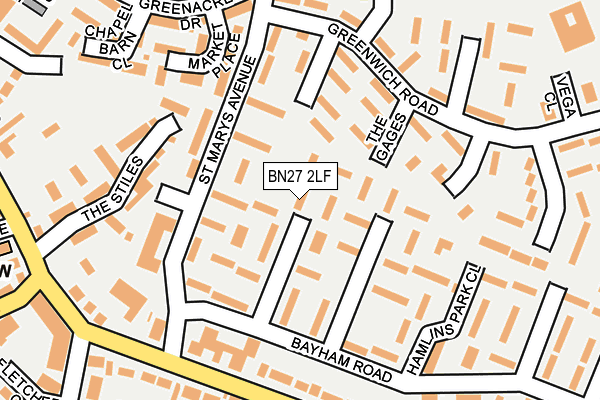 BN27 2LF map - OS OpenMap – Local (Ordnance Survey) BN27 2LF map - OS OpenMap – Local (Ordnance Survey)