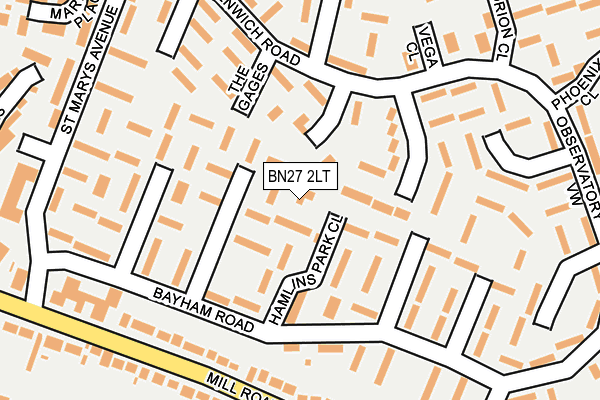 BN27 2LT map - OS OpenMap – Local (Ordnance Survey) BN27 2LT map - OS OpenMap – Local (Ordnance Survey)