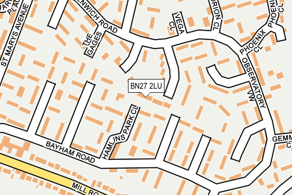 BN27 2LU map - OS OpenMap – Local (Ordnance Survey) BN27 2LU map - OS OpenMap – Local (Ordnance Survey)