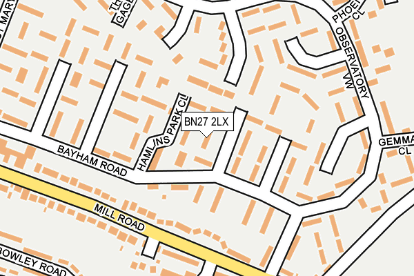 BN27 2LX map - OS OpenMap – Local (Ordnance Survey) BN27 2LX map - OS OpenMap – Local (Ordnance Survey)