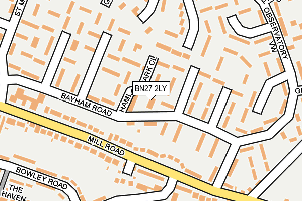 BN27 2LY map - OS OpenMap – Local (Ordnance Survey) BN27 2LY map - OS OpenMap – Local (Ordnance Survey)