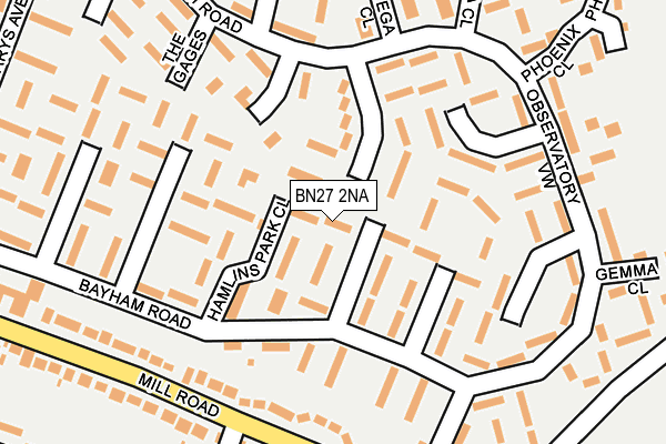 BN27 2NA map - OS OpenMap – Local (Ordnance Survey) BN27 2NA map - OS OpenMap – Local (Ordnance Survey)
