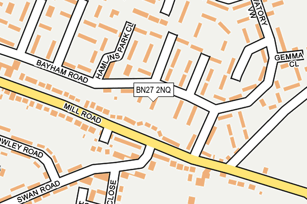 BN27 2NQ map - OS OpenMap – Local (Ordnance Survey) BN27 2NQ map - OS OpenMap – Local (Ordnance Survey)