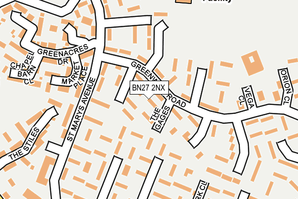 BN27 2NX map - OS OpenMap – Local (Ordnance Survey) BN27 2NX map - OS OpenMap – Local (Ordnance Survey)