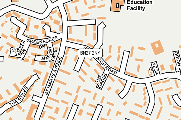 BN27 2NY map - OS OpenMap – Local (Ordnance Survey) BN27 2NY map - OS OpenMap – Local (Ordnance Survey)