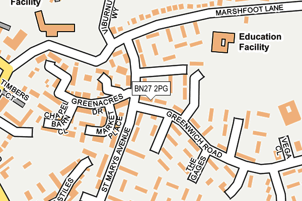 BN27 2PG map - OS OpenMap – Local (Ordnance Survey) BN27 2PG map - OS OpenMap – Local (Ordnance Survey)