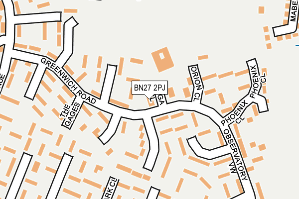 BN27 2PJ map - OS OpenMap – Local (Ordnance Survey) BN27 2PJ map - OS OpenMap – Local (Ordnance Survey)