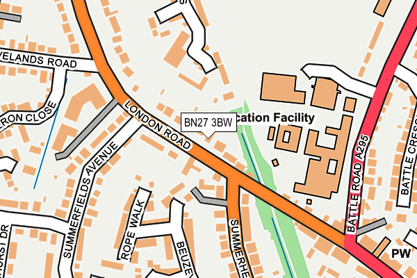 BN27 3BW map - OS OpenMap – Local (Ordnance Survey) BN27 3BW map - OS OpenMap – Local (Ordnance Survey)
