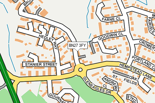 BN27 3FY map - OS OpenMap – Local (Ordnance Survey) BN27 3FY map - OS OpenMap – Local (Ordnance Survey)