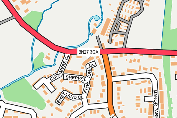 BN27 3GA map - OS OpenMap – Local (Ordnance Survey) BN27 3GA map - OS OpenMap – Local (Ordnance Survey)
