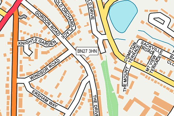 BN27 3HN map - OS OpenMap – Local (Ordnance Survey) BN27 3HN map - OS OpenMap – Local (Ordnance Survey)
