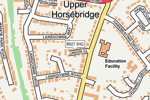 BN27 3HQ map - OS OpenMap – Local (Ordnance Survey) BN27 3HQ map - OS OpenMap – Local (Ordnance Survey)