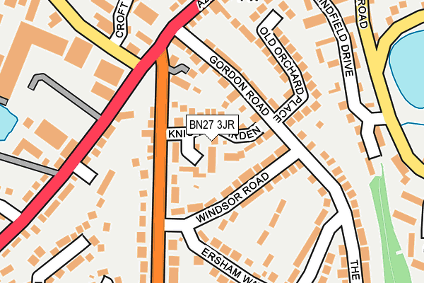 BN27 3JR map - OS OpenMap – Local (Ordnance Survey) BN27 3JR map - OS OpenMap – Local (Ordnance Survey)