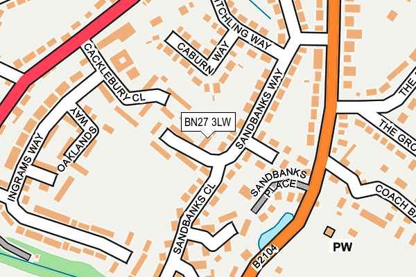 BN27 3LW map - OS OpenMap – Local (Ordnance Survey) BN27 3LW map - OS OpenMap – Local (Ordnance Survey)