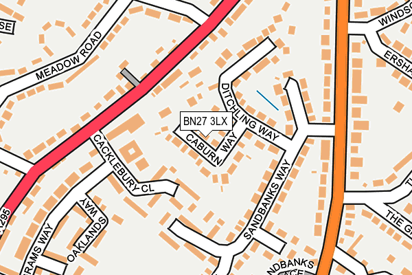 BN27 3LX map - OS OpenMap – Local (Ordnance Survey) BN27 3LX map - OS OpenMap – Local (Ordnance Survey)