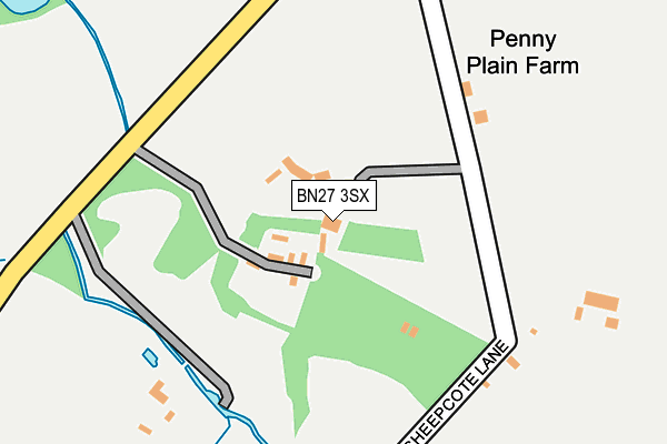 BN27 3SX map - OS OpenMap – Local (Ordnance Survey)