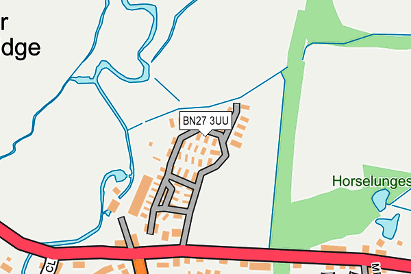 BN27 3UU map - OS OpenMap – Local (Ordnance Survey) BN27 3UU map - OS OpenMap – Local (Ordnance Survey)