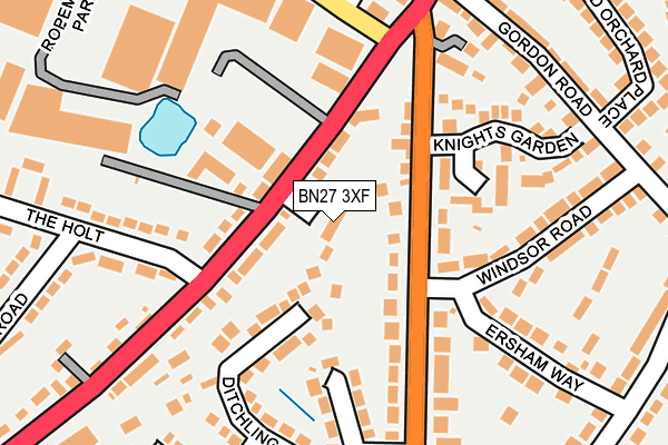 BN27 3XF map - OS OpenMap – Local (Ordnance Survey) BN27 3XF map - OS OpenMap – Local (Ordnance Survey)