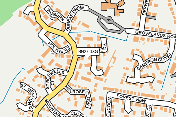 BN27 3XG map - OS OpenMap – Local (Ordnance Survey) BN27 3XG map - OS OpenMap – Local (Ordnance Survey)