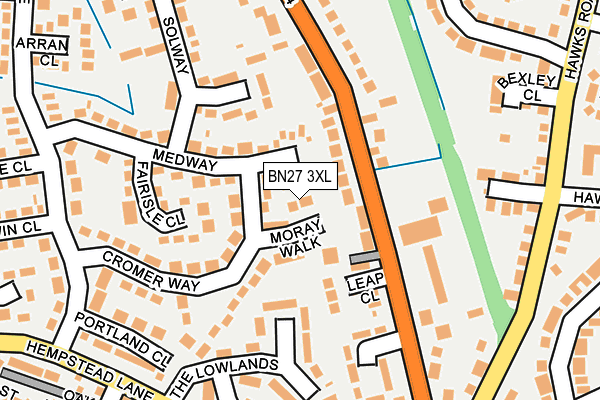 BN27 3XL map - OS OpenMap – Local (Ordnance Survey) BN27 3XL map - OS OpenMap – Local (Ordnance Survey)