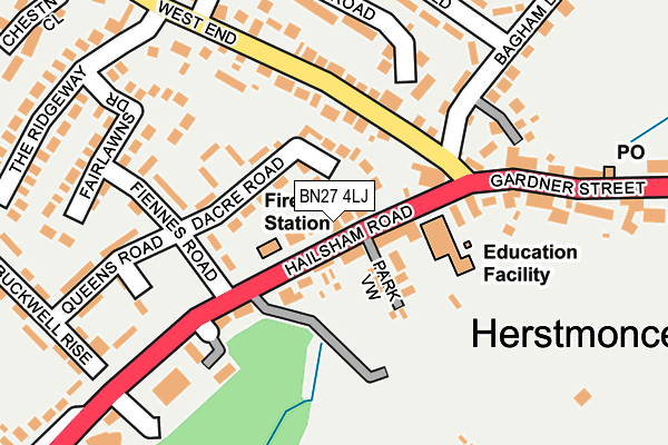 BN27 4LJ map - OS OpenMap – Local (Ordnance Survey)