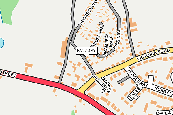 BN27 4SY map - OS OpenMap – Local (Ordnance Survey) BN27 4SY map - OS OpenMap – Local (Ordnance Survey)