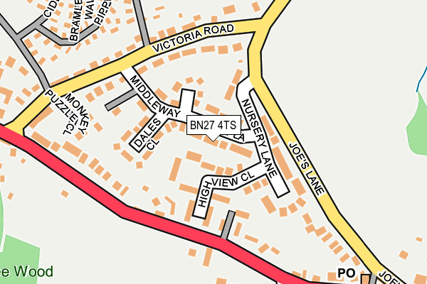 BN27 4TS map - OS OpenMap – Local (Ordnance Survey) BN27 4TS map - OS OpenMap – Local (Ordnance Survey)