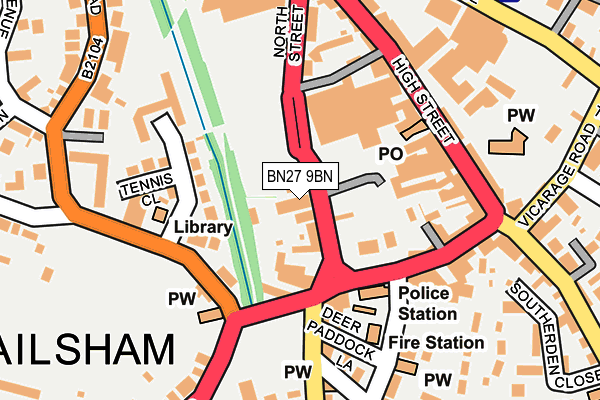 BN27 9BN map - OS OpenMap – Local (Ordnance Survey) BN27 9BN map - OS OpenMap – Local (Ordnance Survey)
