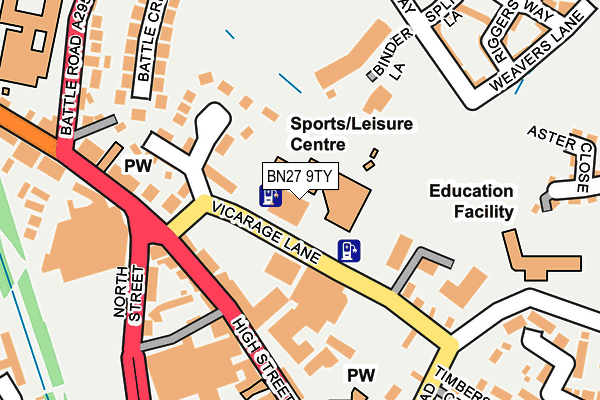 BN27 9TY map - OS OpenMap – Local (Ordnance Survey) BN27 9TY map - OS OpenMap – Local (Ordnance Survey)