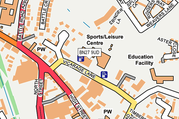 BN27 9UD map - OS OpenMap – Local (Ordnance Survey) BN27 9UD map - OS OpenMap – Local (Ordnance Survey)