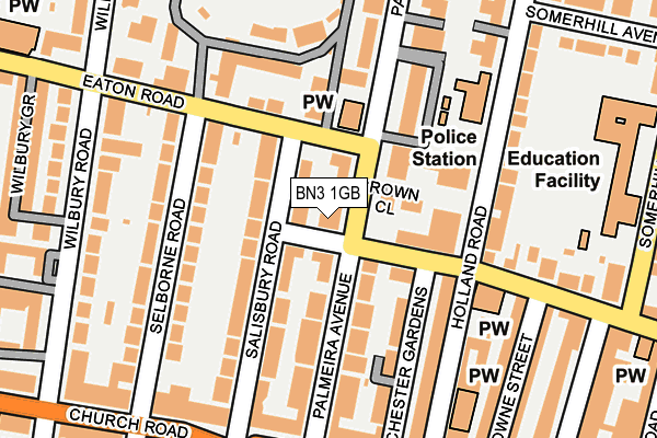 BN3 1GB map - OS OpenMap – Local (Ordnance Survey)