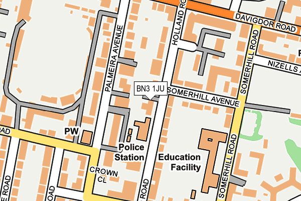 BN3 1JU map - OS OpenMap – Local (Ordnance Survey)