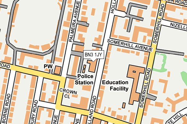 BN3 1JY map - OS OpenMap – Local (Ordnance Survey) BN3 1JY map - OS OpenMap – Local (Ordnance Survey)