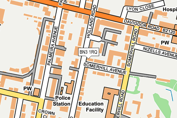 BN3 1RQ map - OS OpenMap – Local (Ordnance Survey) BN3 1RQ map - OS OpenMap – Local (Ordnance Survey)