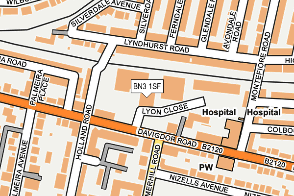 BN3 1SF map - OS OpenMap – Local (Ordnance Survey) BN3 1SF map - OS OpenMap – Local (Ordnance Survey)
