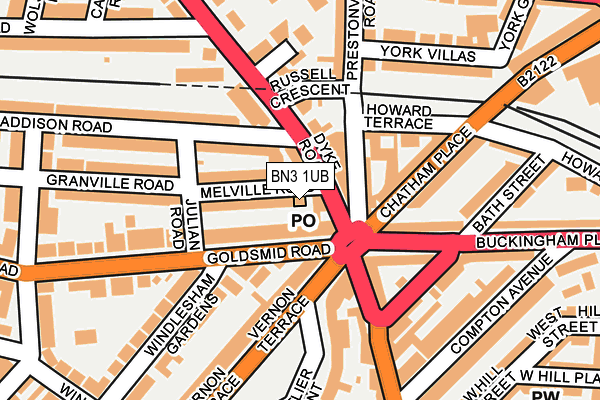 BN3 1UB map - OS OpenMap – Local (Ordnance Survey) BN3 1UB map - OS OpenMap – Local (Ordnance Survey)