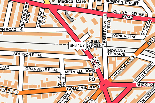 BN3 1UY map - OS OpenMap – Local (Ordnance Survey) BN3 1UY map - OS OpenMap – Local (Ordnance Survey)