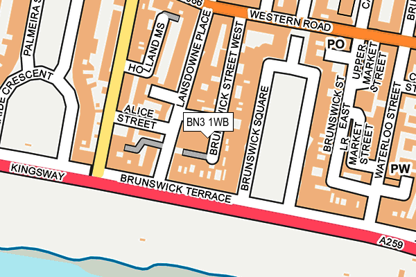 BN3 1WB map - OS OpenMap – Local (Ordnance Survey)