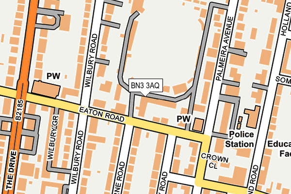 BN3 3AQ map - OS OpenMap – Local (Ordnance Survey) BN3 3AQ map - OS OpenMap – Local (Ordnance Survey)