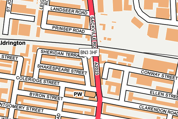 BN3 3HF map - OS OpenMap – Local (Ordnance Survey) BN3 3HF map - OS OpenMap – Local (Ordnance Survey)