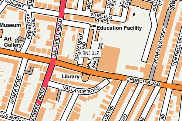 BN3 3JZ map - OS OpenMap – Local (Ordnance Survey)