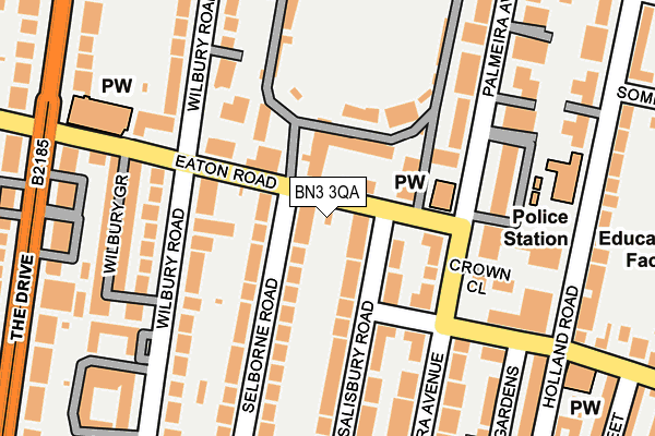 BN3 3QA map - OS OpenMap – Local (Ordnance Survey) BN3 3QA map - OS OpenMap – Local (Ordnance Survey)