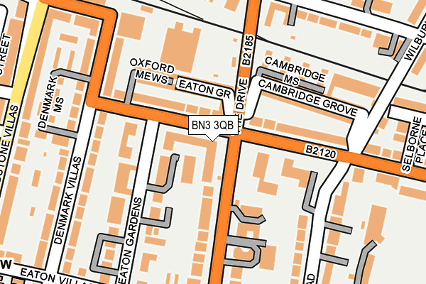 BN3 3QB map - OS OpenMap – Local (Ordnance Survey) BN3 3QB map - OS OpenMap – Local (Ordnance Survey)