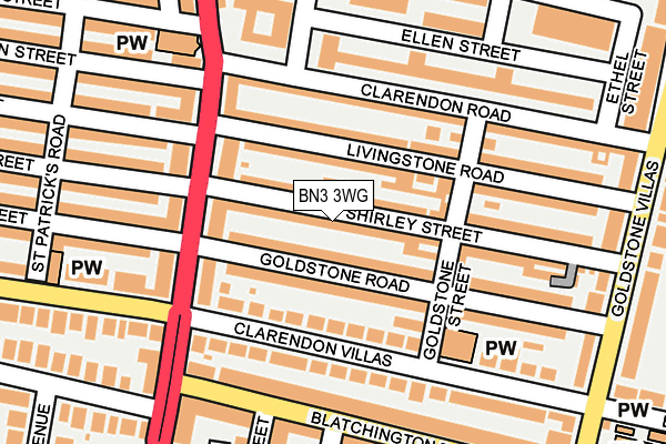 BN3 3WG map - OS OpenMap – Local (Ordnance Survey) BN3 3WG map - OS OpenMap – Local (Ordnance Survey)