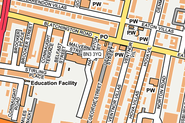 BN3 3YQ map - OS OpenMap – Local (Ordnance Survey) BN3 3YQ map - OS OpenMap – Local (Ordnance Survey)