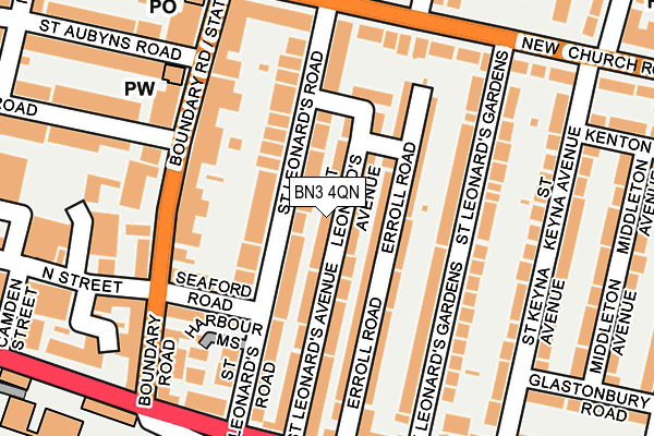 BN3 4QN map - OS OpenMap – Local (Ordnance Survey) BN3 4QN map - OS OpenMap – Local (Ordnance Survey)
