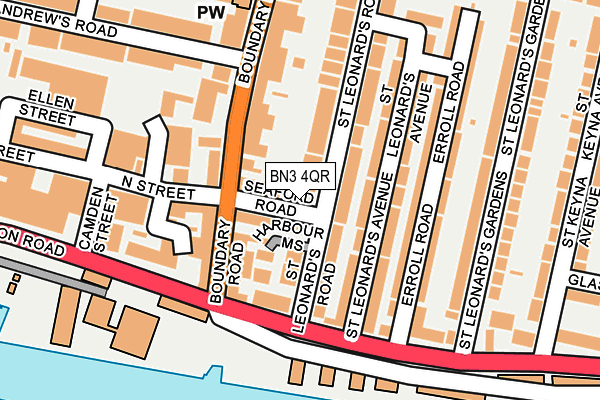 BN3 4QR map - OS OpenMap – Local (Ordnance Survey) BN3 4QR map - OS OpenMap – Local (Ordnance Survey)