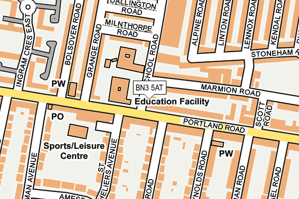 BN3 5AT map - OS OpenMap – Local (Ordnance Survey) BN3 5AT map - OS OpenMap – Local (Ordnance Survey)