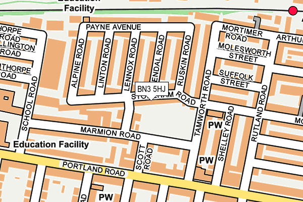 BN3 5HJ map - OS OpenMap – Local (Ordnance Survey) BN3 5HJ map - OS OpenMap – Local (Ordnance Survey)