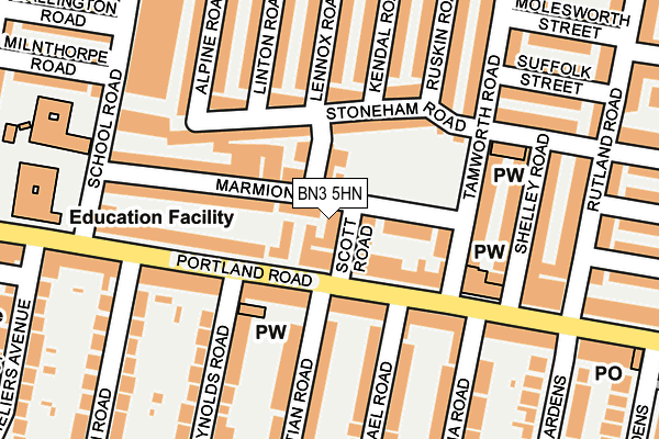 BN3 5HN map - OS OpenMap – Local (Ordnance Survey) BN3 5HN map - OS OpenMap – Local (Ordnance Survey)